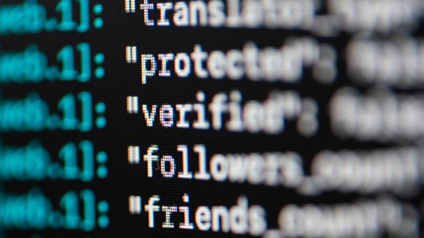 code on computer screen