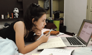 Don't lie on bed while studying.